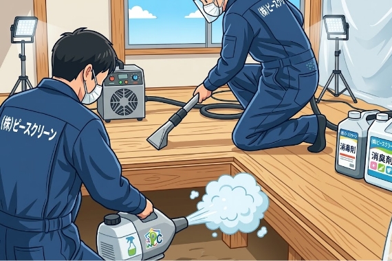 床下床上浸水後洗浄・消毒